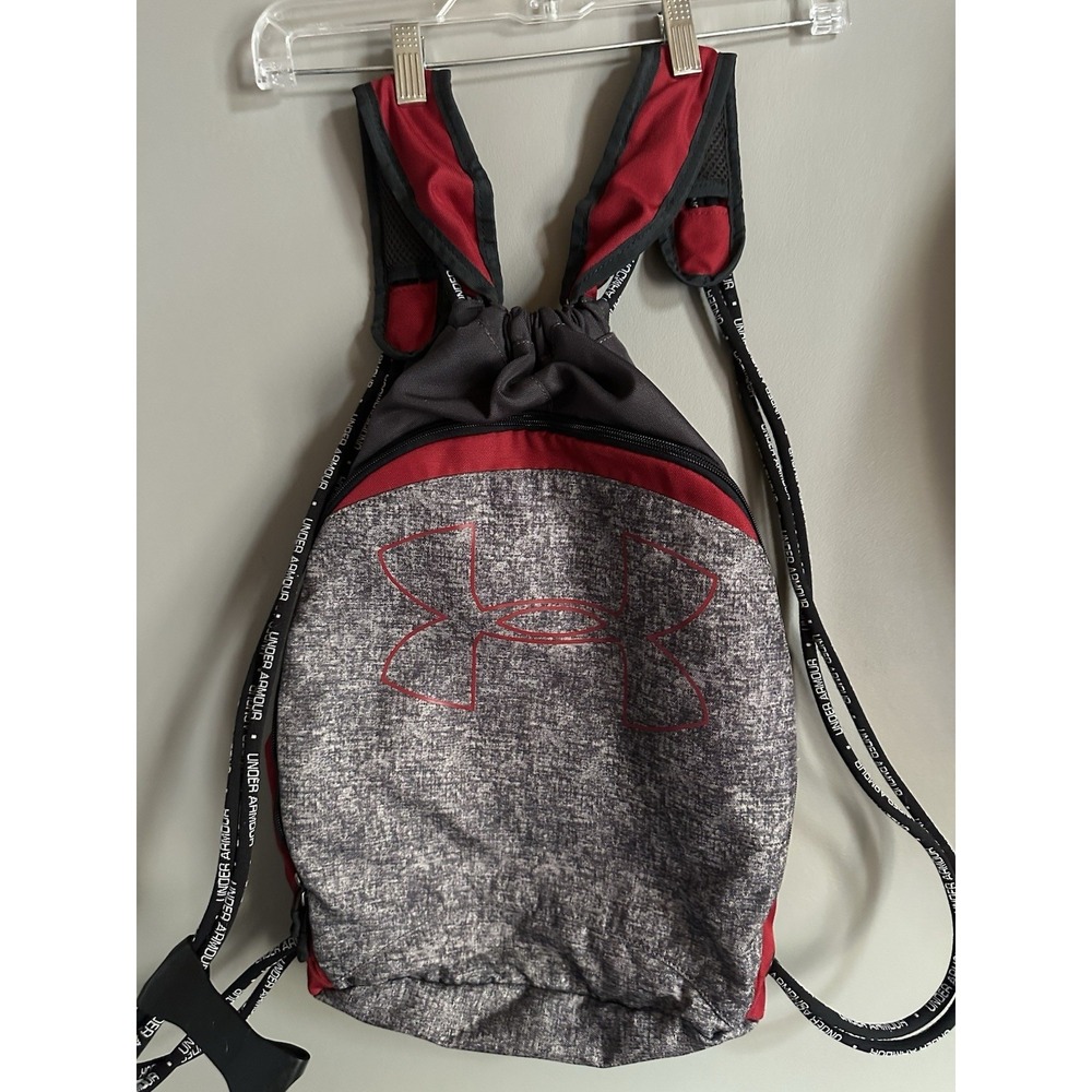 Unisex‎ Under Armour Grey & Red Sack Backpack Gym Hiking Sport Bag
